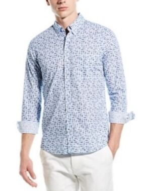 Mens Size Large J. McLaughlin Fish Shirt